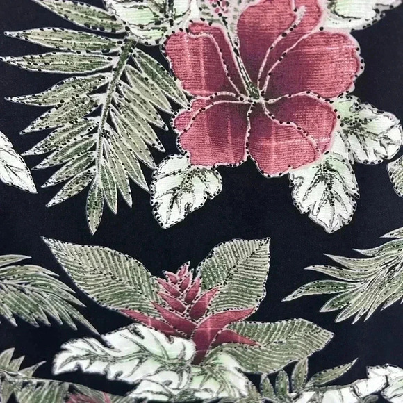 Nani Hawaii Dress Women’s Size Medium Black/Green/Wine Tropical Island Vacation - Picture 5 of 8